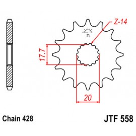 PIGNON ACIER YAMAHA YZ 85 02-19
