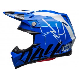 CASQUE CROSS BELL MOTO-9 FLEX FASTHOUSE DID20 2021 BLEU/BLANC DUP'MX