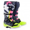 BOTTES MX ALPINESTARS TECH7 ROSE JAUNE FLUO BLEU GRIS