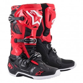 BOTTES CROSS ALPINESTARS TECH10 ROUGE NOIR