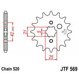 PIGNON ACIER KAWASAKI KX 250 87-98 ET KX 500
