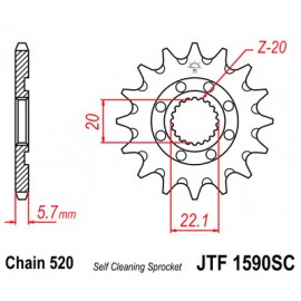 PIGNON ACIER YAMAHA YZ 125 05-18