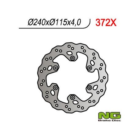 DISQUE PETALE ARRIERE FIXE NG YZ125, 250, 250F, 400F