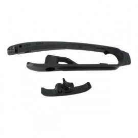 KIT PATIN DE BRAS OSCILLANT + PATIN DE CHAINE INFERIEUR UFO noir KTM EXC/EXCF