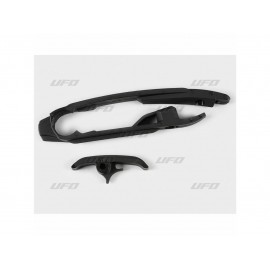 KIT PATIN DE BRAS OSCILLANT + PATIN DE CHAINE INFERIEUR UFO noir KTM SX/SXF 16-22