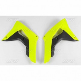 OUIES RADIATEURS UFO JAUNE FLUO HONDA CRF 250 2018 & CRF 450 17-18