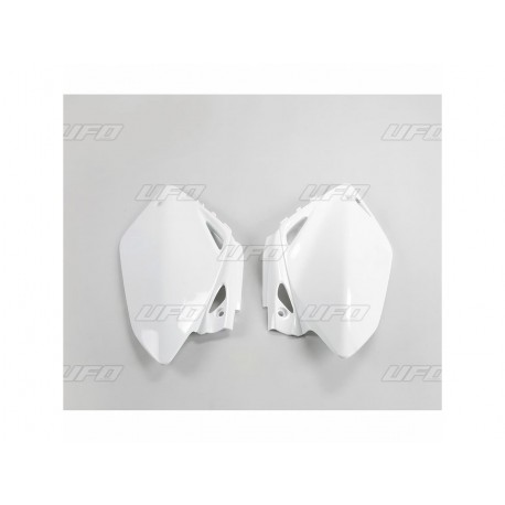 PLAQUES NUMERO LATERALES UFO BLANCHES HONDA CRF 450 07-08