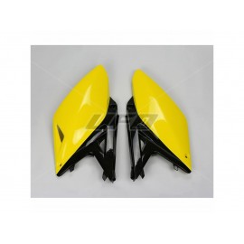 PLAQUES LATERALES UFO JAUNE/NOIRE SUZUKI RMZ 250 10-18